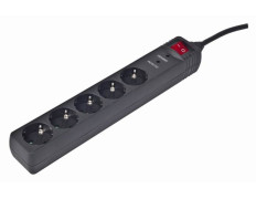 Gembird SPG5-C-10 – Regleta de 5 Tomas con Protección Antipicos