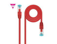 CABLE DE RED LATIGUILLO 600MHZ LSZH SFTP PIMF CAT7 AWG26 1 M ROJO NANOCABLE
