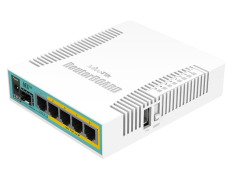 Router MikroTik hEX PoE 5 puertos Gigabit 4 salidas PoE 802.3af/at SFP