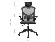 Silla Ergonómica Mars Gaming Gris MGCERGOPLUS con Malla Transpirable y Reposacabezas y Reposabrazos