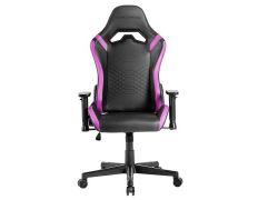 Silla Gamer Mars Gaming MGCPROBP Negra Detalle Violetas Brazos Regulables Altura Reclinable