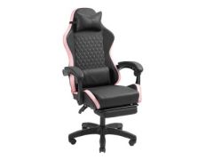 Silla Gamer Mars Gaming MGCXBPK Negra y Rosa - Reclinable con Reposabrazos y Reposapiés Ajustables - Cojines incluidos