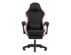 Silla Gamer Mars Gaming MGCXFGRBL Negra y Rosa - Reclinable Reposabrazos Ajustable Reposapiés Cojines
