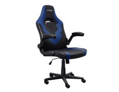 Silla Gamer Trust GXT 703 Negra/Azul - Elevador de Gas Clase 4 Reposabrazos Abatibles Bloqueo