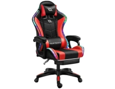 Silla Gaming PowerGaming LED RGB Rojo/Negro con Reposapiés