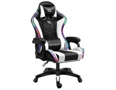 Silla Gaming PowerGaming LED RGB Blanco/Negro