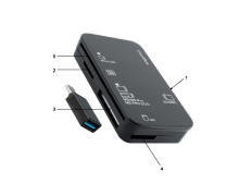 Lector de Tarjetas Externo COOLBOX CRE4AC - USB 3.0 SD/SDHC/SDXC MicroSD - Adaptador USB-C MS DNIe 4.0