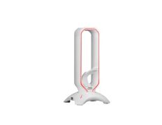 SOPORTE AURICULARES MARS GAMING MHHPRO WHITE CON HUB USB 3.0 Y BUNGEE PRA MOUSE CON ILUMINACIÓN
