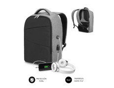 MOCHILA ANTIRROBO SECURE V2 AP 16'' GRIS SUBBLIM