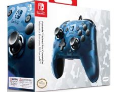 PDP FACEOFF DELUXE + AUDIO WIRED CONTROLLER CAMO AZUL ( SWITCH 2 )