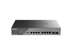 SWITCH GESTIONABLE D-LINK POE+POE++ 30W 8X10/100/1000 Mbps + 2G SFP - DSS-200G-10MP/E