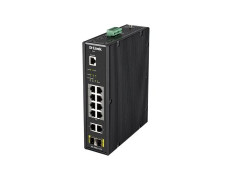 SWITCH INDUSTRIAL D-LINK DIS-200G-12PS - 8P POE + 2P GIGA, 2P SFP, CARRIL DIN VLAN QoS IGMP
