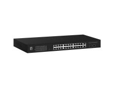 Switch Level One GEP-2841 PoE WebSmart 24 Puertos 1000/100/10 Gigabit 375W + 2 Uplink SFP + 2 Uplink RJ45