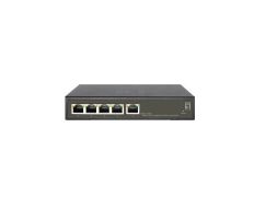 Switch Semigestionable Level One Hilbert 4P POE 10/100/1000 60W + 1P 10/100/1000 en Carcasa Metálica