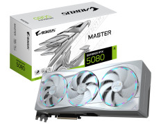 GIGABYTE AORUS GeForce RTX 5080 MASTER ICE 16G Tarjeta Gráfica - 16GB GDDR7, 256 bits, PCI-E 5.0, 2805MHz Core Clock, 3 x DP 2.1a, 1 x HDMI 2.1b, NVIDIA DLSS 4, GV-N5080AORUSM ICE-16GD