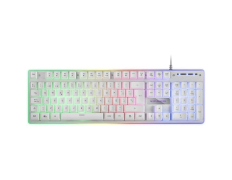 Teclado Gaming SemiMecánico Mars Gaming MK220ES/ Blanco