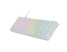 TECLADO MARS GAMING MKPROWYES MECANICO RGB SILENT SWITCH COLOR BLANCO CON RUEDA DE CONTROL