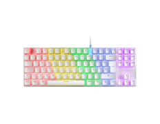 TECLADO MECÁNICO COMPACTO TKL MARS GAMING MK80 WHITE ITALIANO - ILUMINACIÓN 12 EFECTOS SWITCH MARRÓN