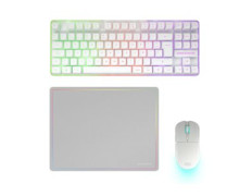 TECLADO MOUSE Y ALFOMBRILLA MARS GAMING BLANCO FRGB RAINBOW 3200DPI