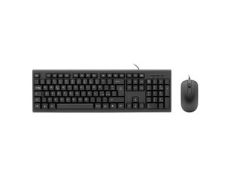 TECLADO Y MOUSE COOLBOX NEGRO RESISTENTE A SALPICADURAS 1000DPI ITALIANO
