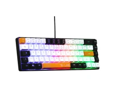 Teclado de Membrana RGB The G-Lab Keyz Hydrogen - Negro/Blanco/Naranja