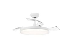 VENTILADOR DE TECHO PHILIPS TYNL 35+28W PLAFON LED 27-55K MANDO A DISTANCIA BLANCO ASPAS RETRACTILES