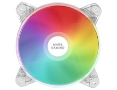 VENTILADOR INTERNO MARS GAMING MFD TRANSPARENTE 12x12cm ILUMINACIÓN DUAL CHROMA RGB ULTRA SILENCIOSO