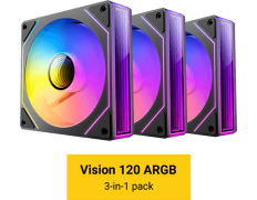 Kit 3 Ventiladores Auxiliar Antec Vision 120 A-RGB Negro