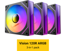 VENTILADORES AUXILIAR VISION 120R A-RGB NEGRO - Kit 3 Antec