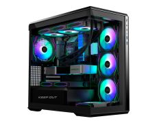 CAJA KEEPOUT MICROATX XC-905 PRO+ NEGRO CRISTAL TEMP 1x3.5” 1x2.5” 1xUSB2.0 1xUSB3.0 GPU MAX 430mm