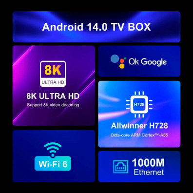 Android TV H96 Max H728 4GB/32GB (Android 14)