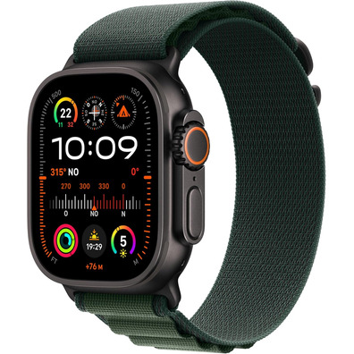Apple Watch Ultra 2 GPS Cellular 49mm Caja de Titanio Negro  Correa Loop Alpine Verde Oscuro M