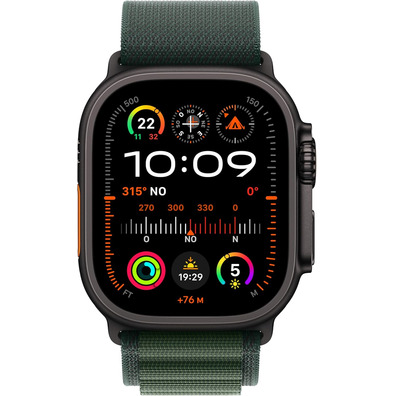 Apple Watch Ultra 2 GPS Cellular 49mm Caja de Titanio Negro  Correa Loop Alpine Verde Oscuro M