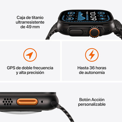 Apple Watch Ultra 2 GPS Cellular 49mm Caja de Titanio Negro  Correa Loop Alpine Verde Oscuro M
