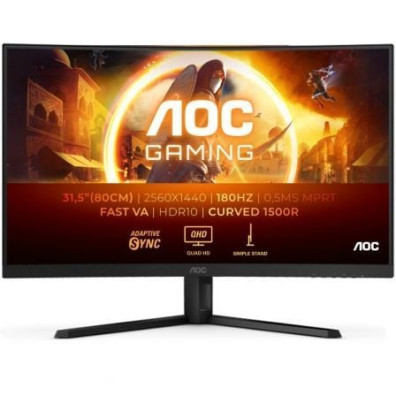 Monitor Gaming Curvo AOC CQ32G4VE QHD 31.5 pulgadas VA 180Hz 0.5ms