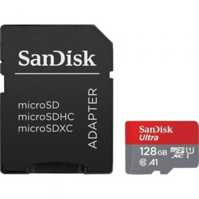 SanDisk Ultra 128GB microSD XC - Tarjeta de Memoria con Adaptador Clase 10
