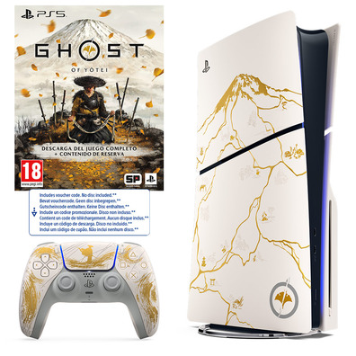 PS5 Disco 1Tb + Ghost of Yōtei Ed. Limitada GOLD