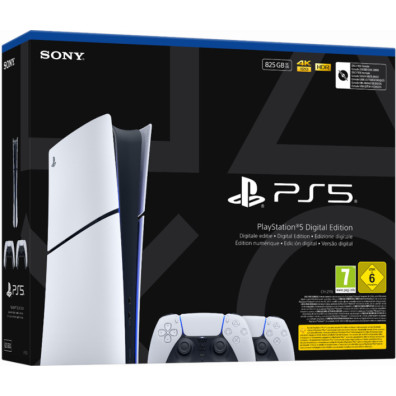 CONSOLA WHITE DIGITAL SLIM EDITION (825GB) + 2 DUALSENSE WIRELESS CONTROLLER