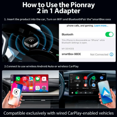 Mini USB Inalámbrico (Android Auto / Carplay)